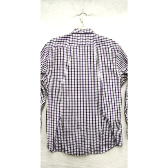 Banana‎ Republic Shirt Men's Size XL Long Sleeve Slim Fit Button Up Purple Plaid - Picture 8 of 10